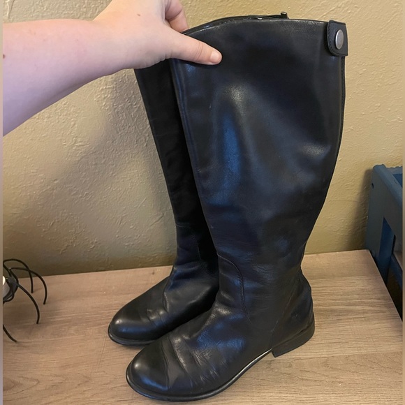 EUC Franco Sarto Black Leather Moto Boots / Size 6.5 / Excellent Condition - Picture 3 of 7